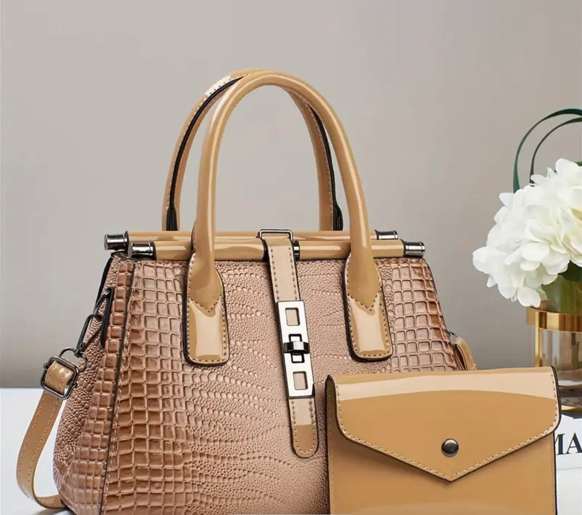 2 Piece Handbag/Clutch Set