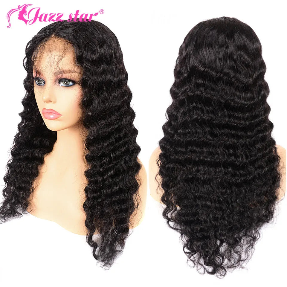 Deep Wave Frontal Wig 4x4 Closure Wig Human Hair Wigs Lace Wigs for Women Human Hair Pre-Plucked With Baby Hair Jazz Star