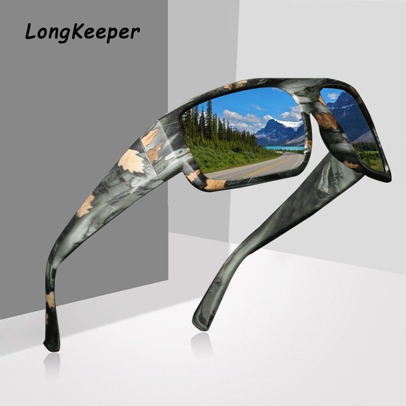 Square Photochromic Men Polarized Chameleon Driving Sunglasses