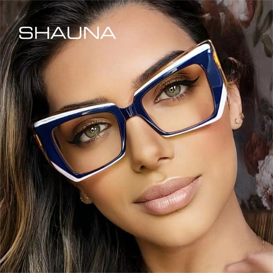 SHAUNA Polygon Cat Eyeglasses