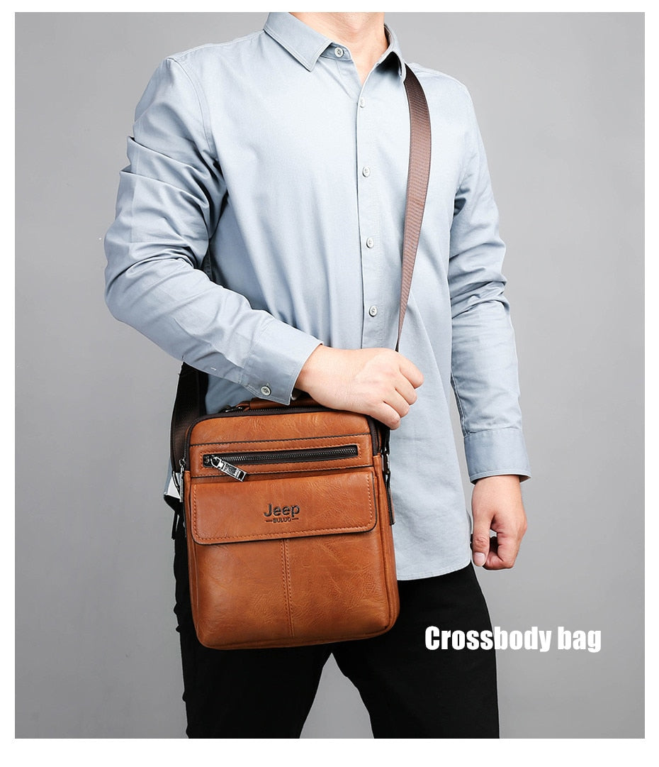 JEEP BULUO Men's Business Crossbody Messenger Bag