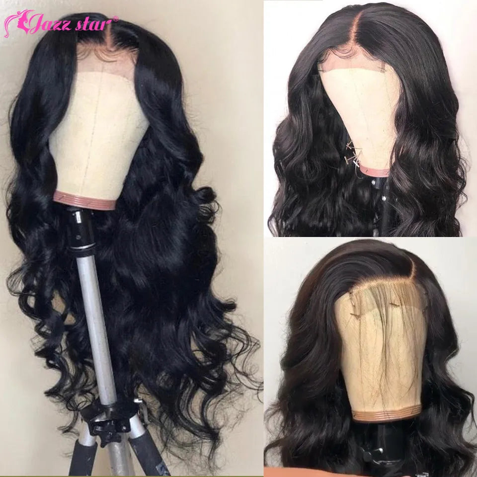 Brazilian Body Wave Wig Closure Wigs for Women Human Hair Pre-Plucked Jazz Star 4x4 Lace Front Human Hair Wigs 150% Density