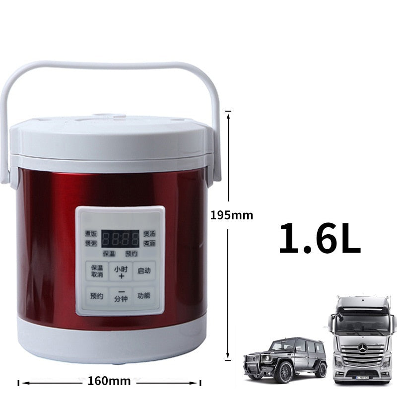 DMWD 12V 24V Mini Rice Cooker (1.6L) for Car and Trucks