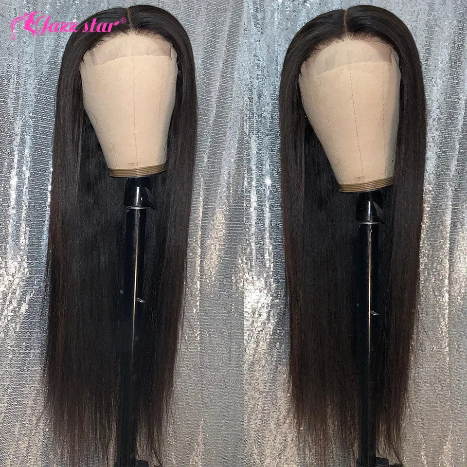 Brazilian 4*4 Lace Closure Wig Straight Human Hair Wigs For Black Women Pre Plcuked with Baby Hair Jazz Star Lace Wig