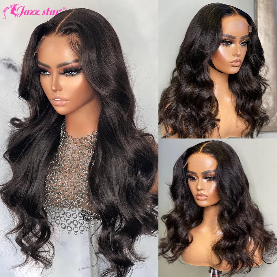 Brazilian Body Wave Wig Closure Wigs for Women Human Hair Pre-Plucked Jazz Star 4x4 Lace Front Human Hair Wigs 150% Density