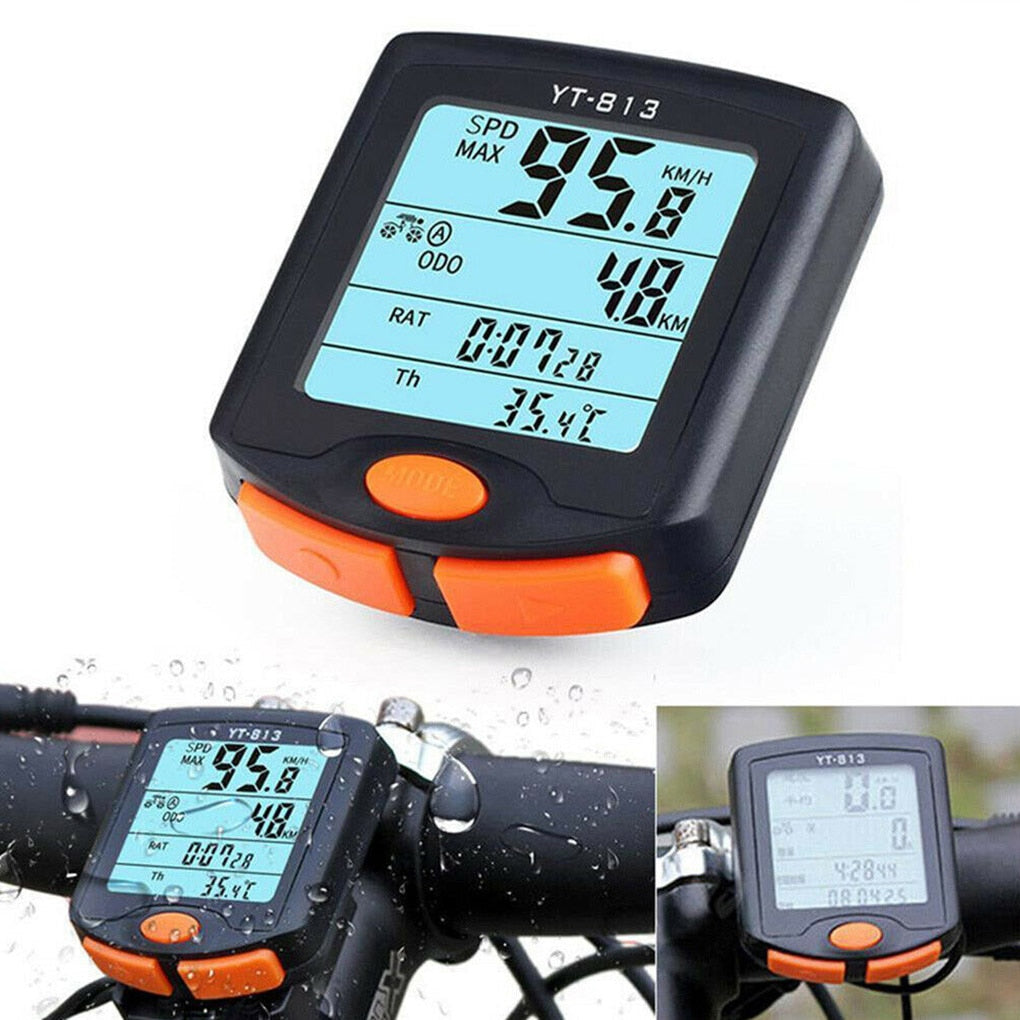 Waterproof YT-813 Bicycle Computer Wired Digital Multifunction Speedometer
