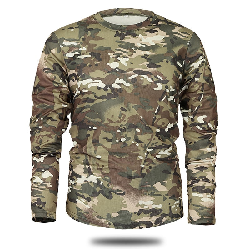 Men Long Sleeve Tactical Camouflage Shirt