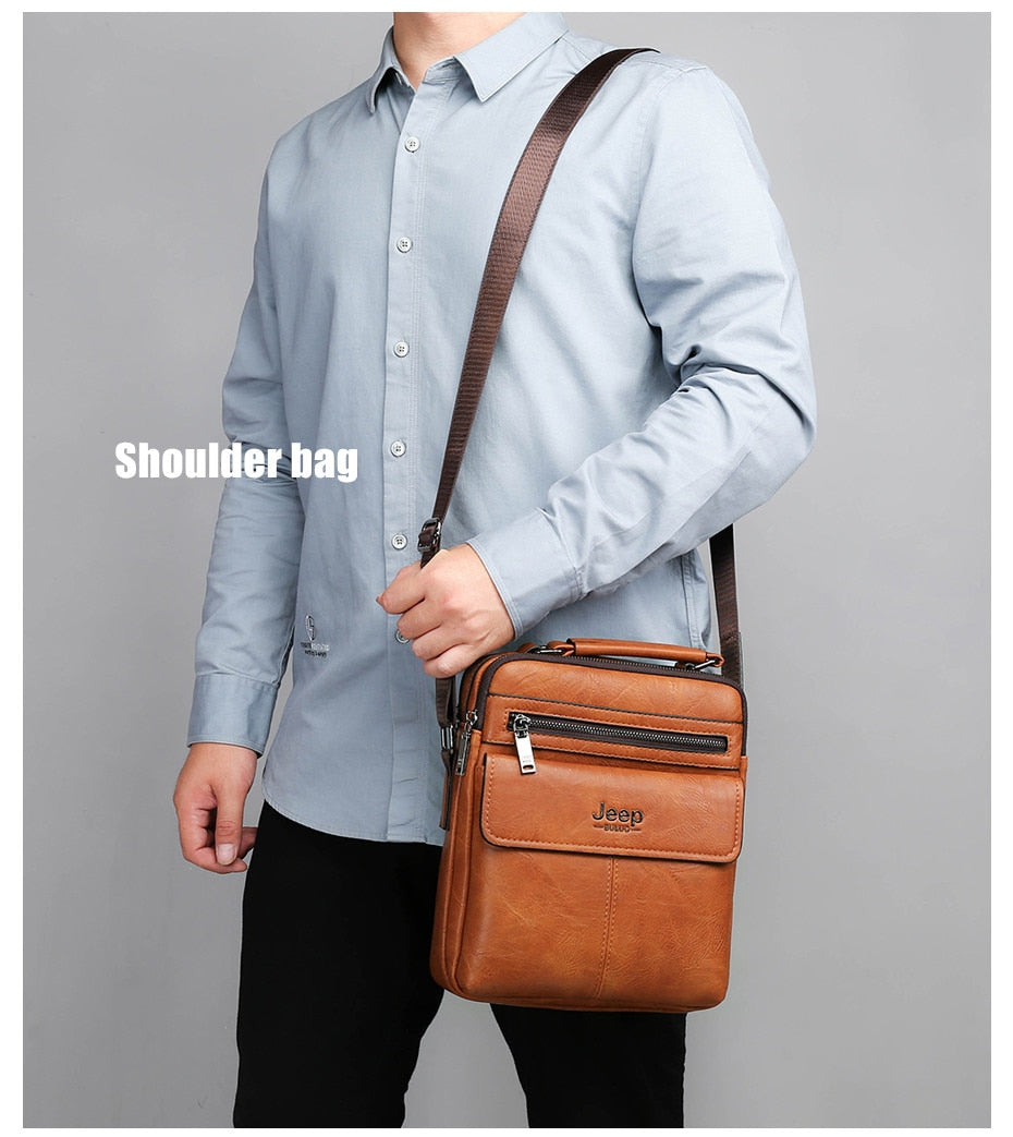 JEEP BULUO Men's Business Crossbody Messenger Bag