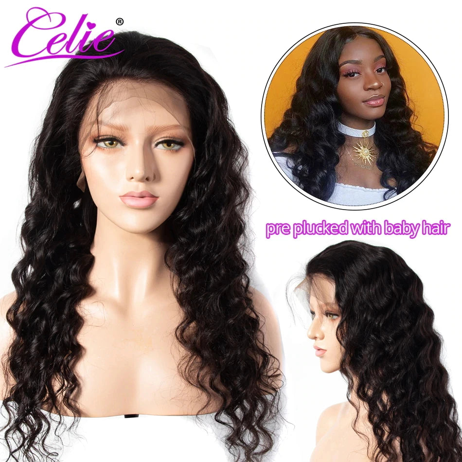 Celie Hair Loose Deep Wave Wig Long 30 Inch Lace Front Wigs For Women Human Hair 360 Lace Frontal Wig 200% Density