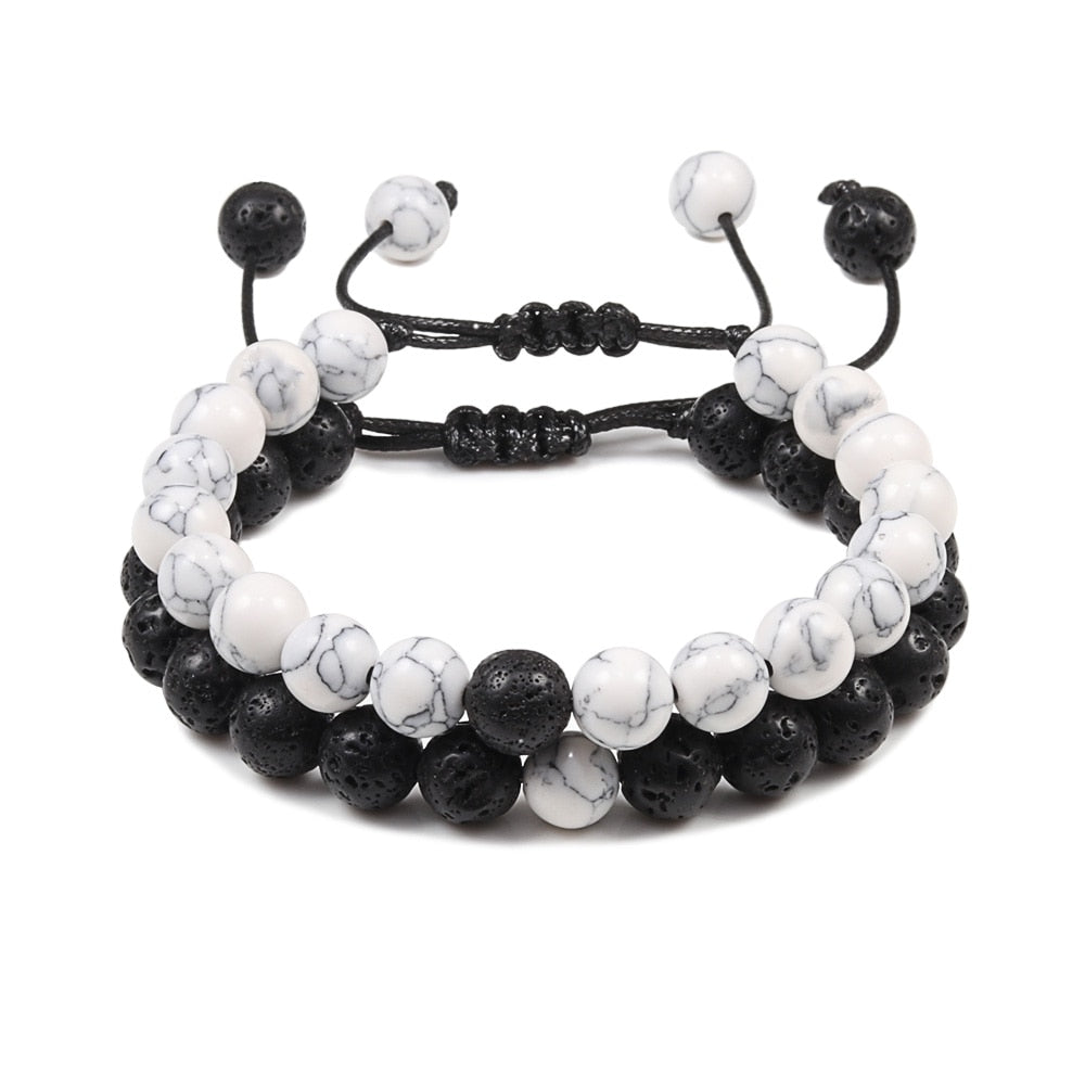 Adjustable 2pcs /set Beads Bracelet (Natural Tiger Eye Stone)