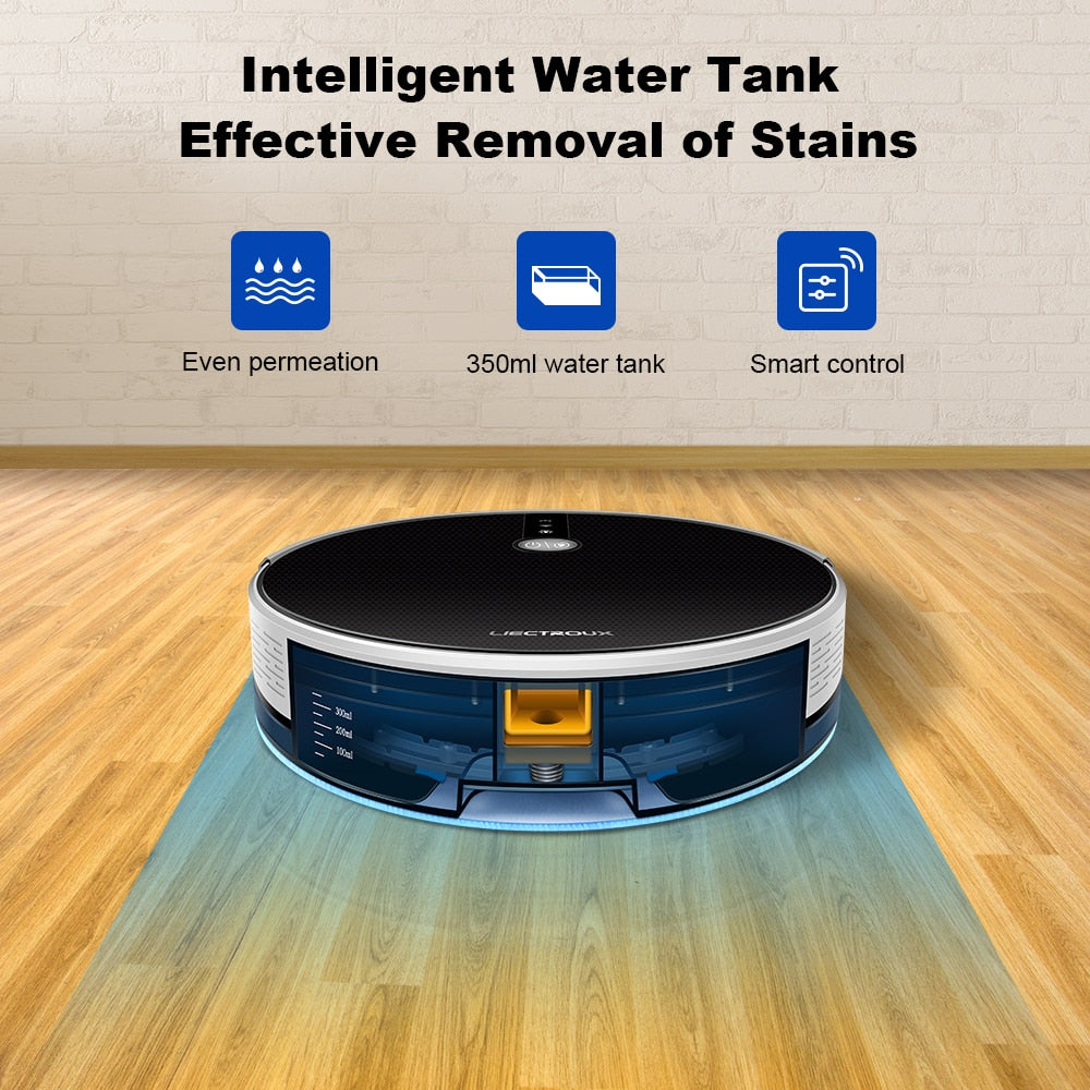 LIECTROUX C30B Robot Vacuum Cleaner (Smart Mapping, App & Voice Control, Wet Mopping, Floor Carpet Cleaning & Washing)