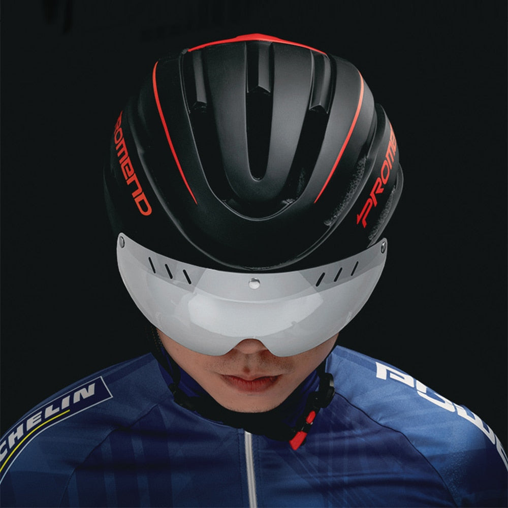 PROMEND Bicycle Light Rechargeable Mountain Road Bike Helmet