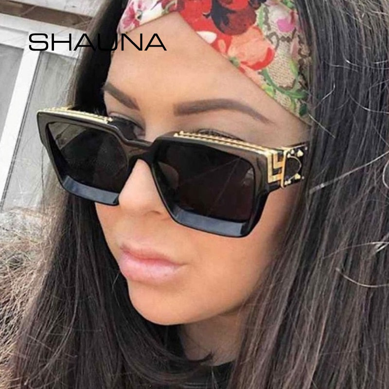 SHAUNA Retro Square Sunglasses