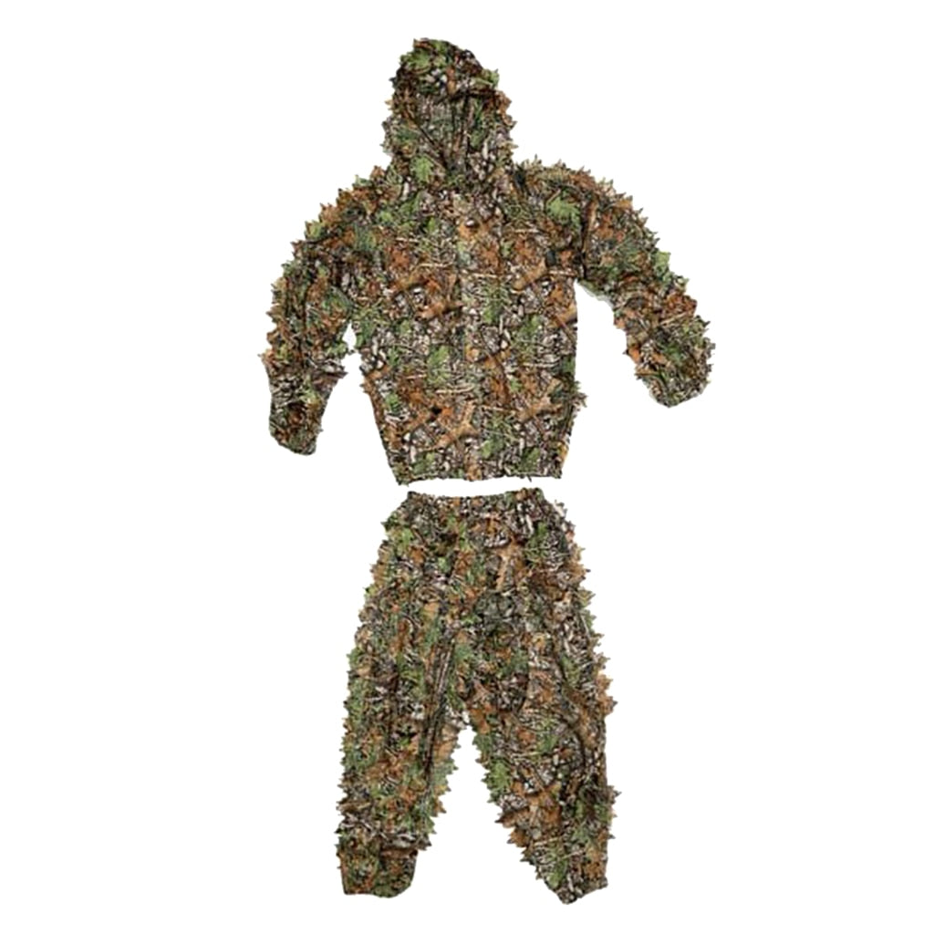 3D Camo Hooded Stretchy Ghillie Hunting Suit