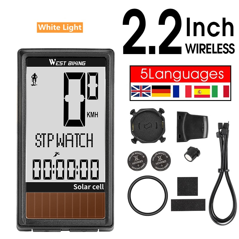 (WEST BIKING) Wireless/Wired Waterproof Digital Bike Speedometer Odometer with Backlight Stopwatch