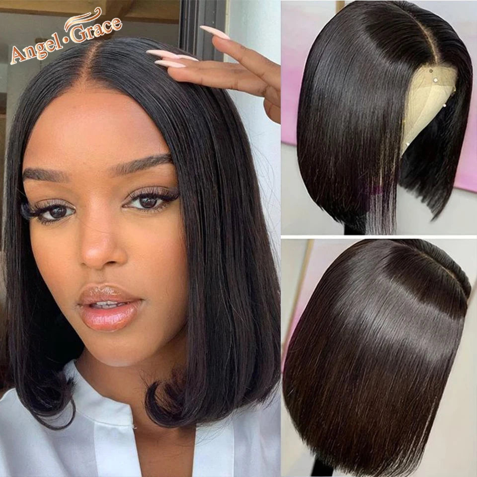 Brazilian Straight Bob 13x4 Lace Front Wigs Transparent Lace Front Human Hair Wig Pre Plucked With Baby Hair Remy Hair For Women