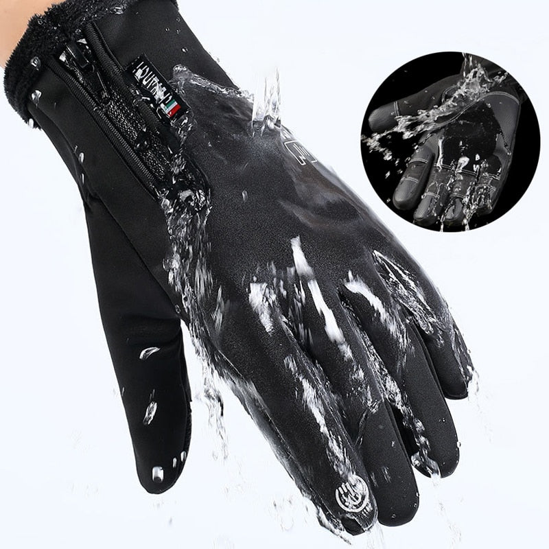 Cold-proof Ski Non-slip Windproof Touch Screen Fluff Warm Gloves