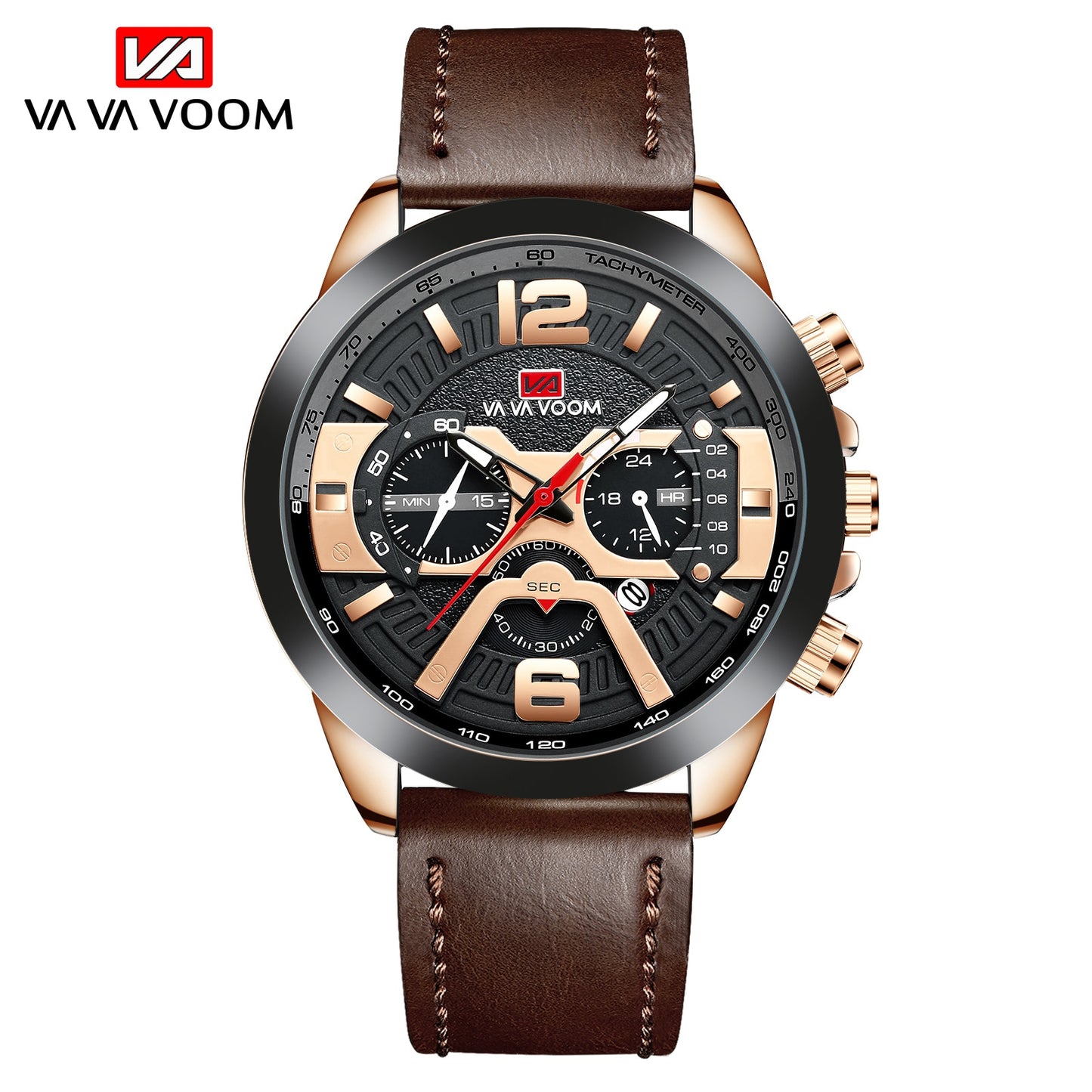 Luxury Men's Sports Waterproof Leisure Leather Wristwatch
