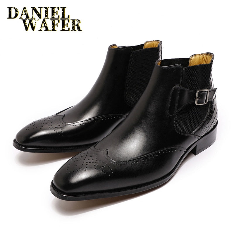 Men's Chelsea Causal High Quality Genuine Leather Ankle Boots