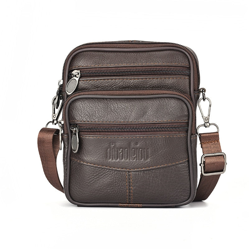 Men's Genuine Leather Crossbody Shoulder Messenger Bag