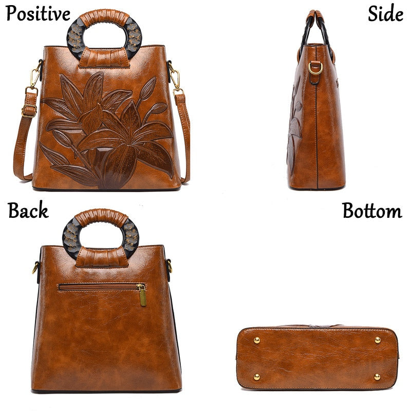 Brown Luxury Leather Tote Bag