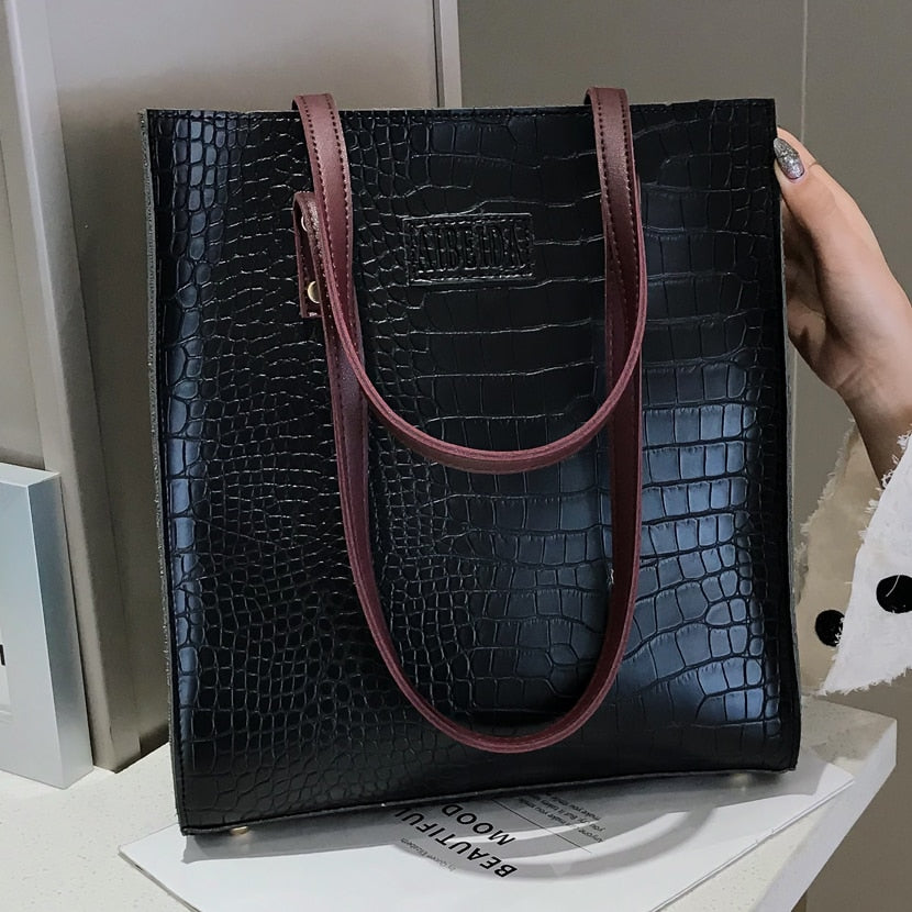 Fashion Crocodile Pattern Women Handbag